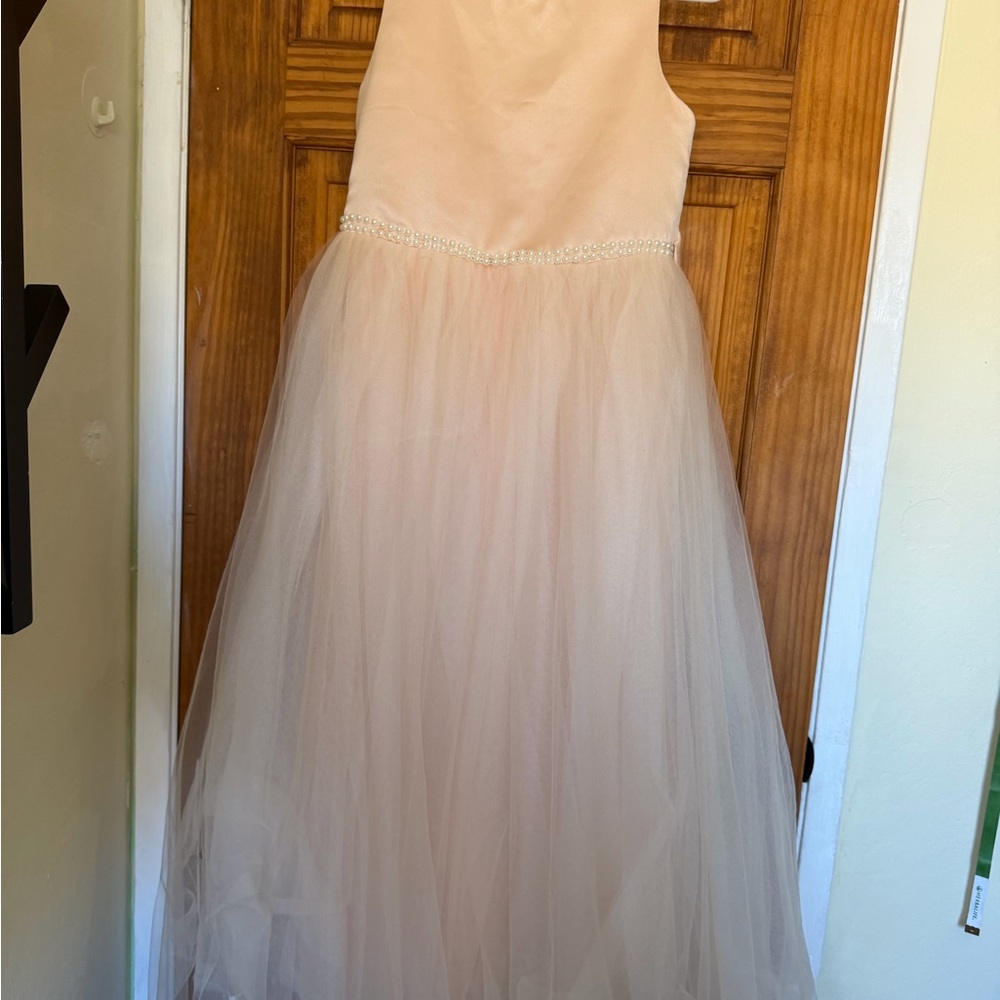 Lavetir Elegant Peach flowers girl Dress